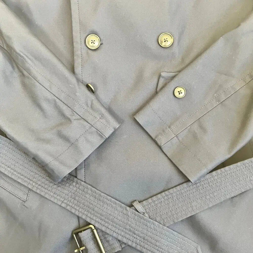 Banana Republic Mens Heritage Collection Navy Water Repellent Long Trench Coat - Picture 8 of 16